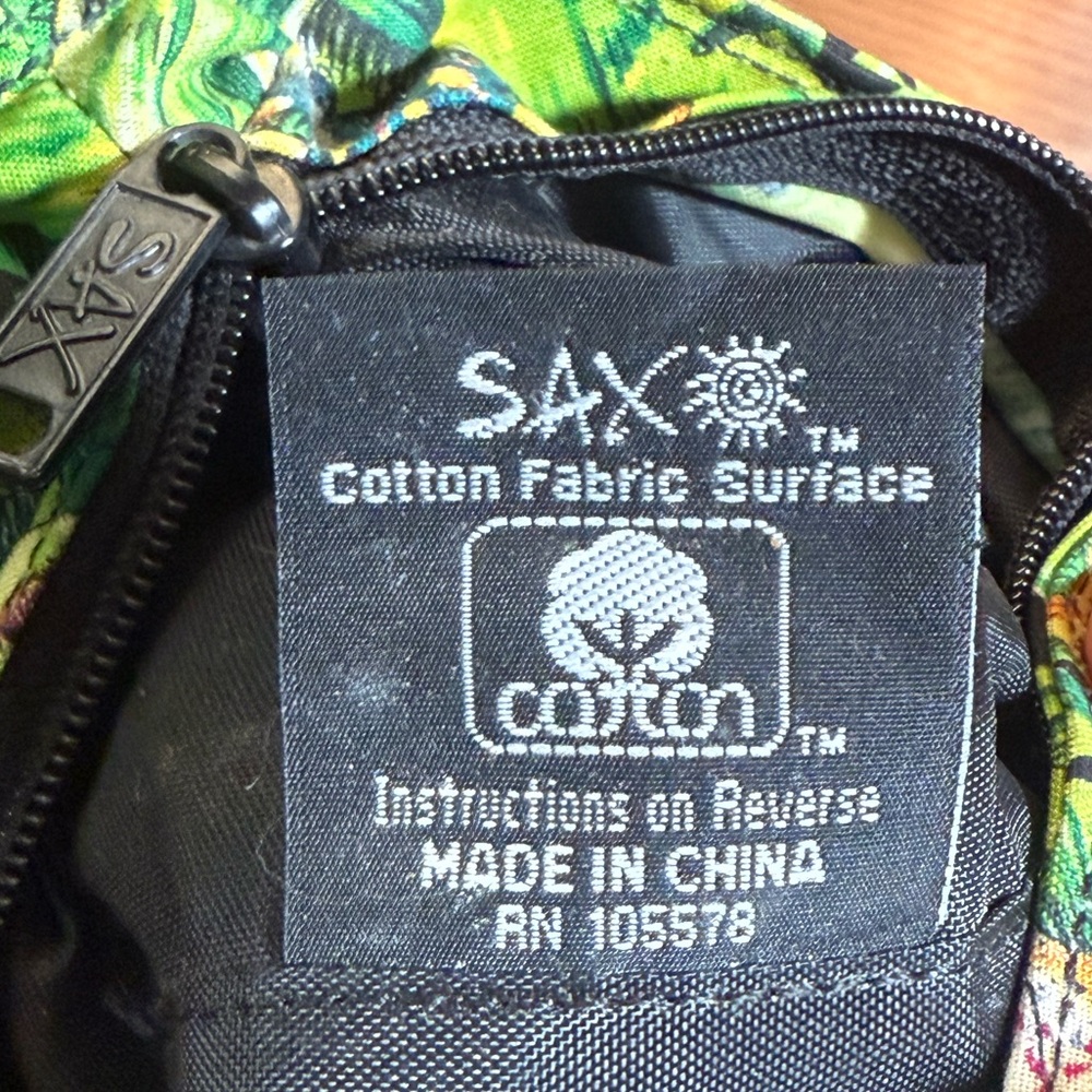 SAX brand backpack & purse with a tropical frog and leaf print - Picture 10 of 13